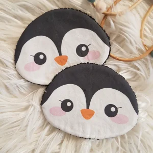 lot de 2 lingettes lavables pingouin