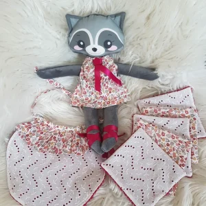 Coffret naissance raton laveur fleuri