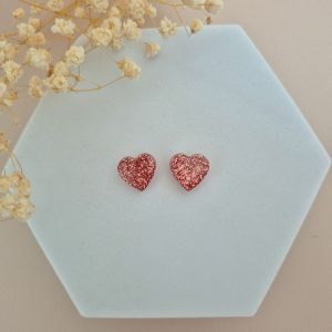 Boucles d’oreilles Rose coeur