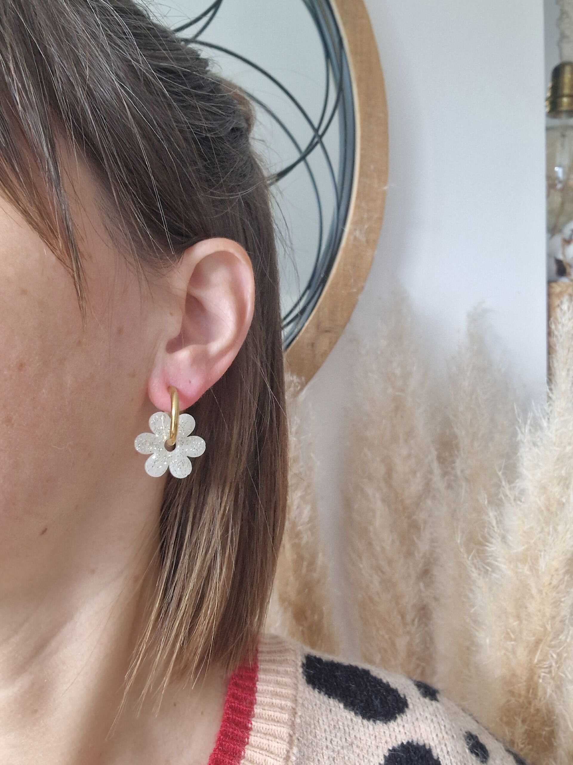 Créoles Georgette Nacre Doré – Image 3