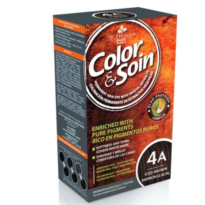 3 CHENES COLOR ET SOIN COLORATION PERMANENTE 4A MARRON GLACE 135 ML