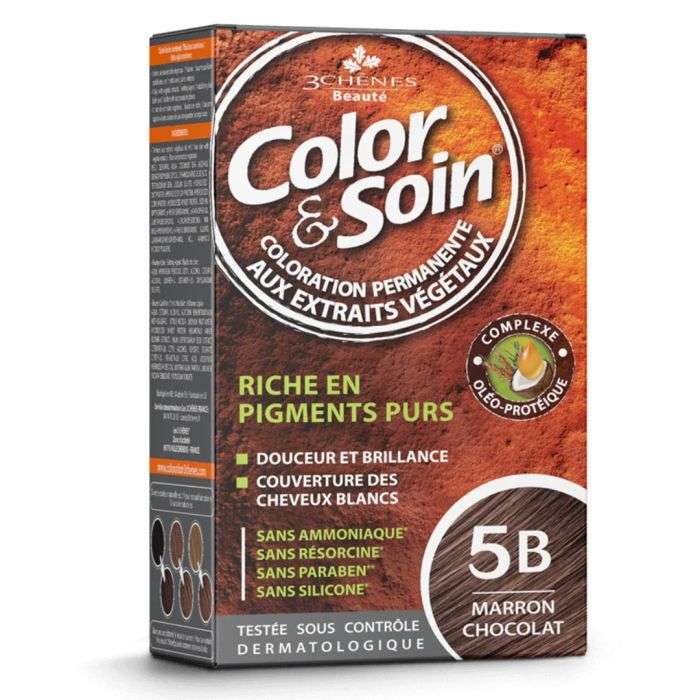 3 CHENES COLOR ET SOIN COLORATION PERMANENTE 5B MARRON CHOCOLAT 135 ML