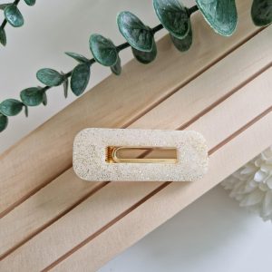 Barrette Nacre Doré rectangle