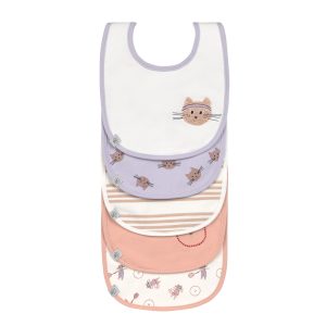 Bavoirs coton bio (lot de 5)- Tiny Team, Chat.