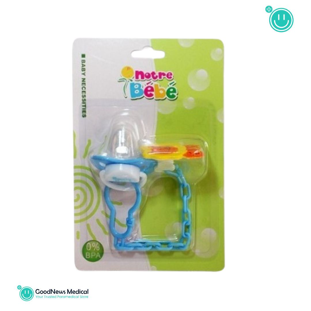 Sucette + chainette + broche NOTRE BEBE