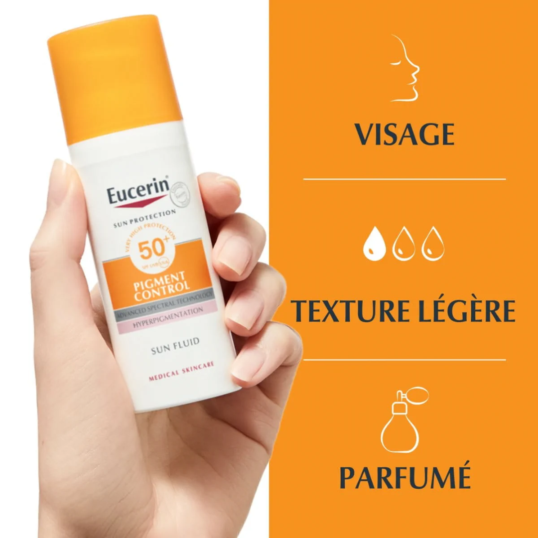 EUCERIN SUN CONTROL FLUIDE SOLAIRE PROTECTION PIGMENT SPF50+ 50ML – Image 2