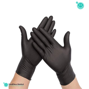 Gants d&rsquo;examin nitrile noir 100 u