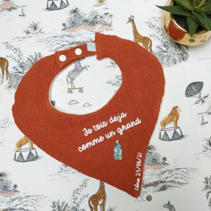 Bavoir Bandana personnalisable pour Bébé Double Gaze | Anti Bavouille