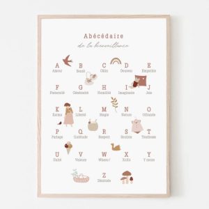 Affiche A3 – Abécédaire de la bienveillance – Rose.