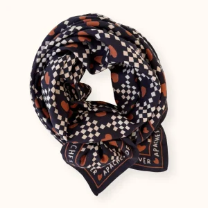 Apaches Collections – Big Foulard Latika « Amor » Météorite.