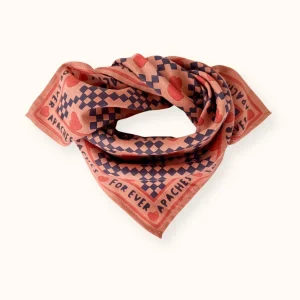 Apaches Collections – Small Foulard Manika « Amor » Rust.