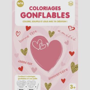 Coloriages gonflables – 2 cœurs.