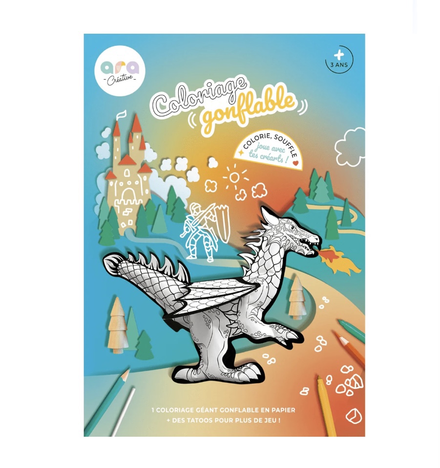 Coloriage gonflable – Dragon géant.