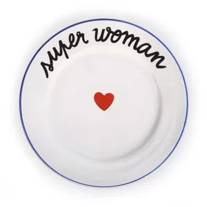 Assiette LA FAMILLE S&rsquo;ÉCLATE – Super Woman.