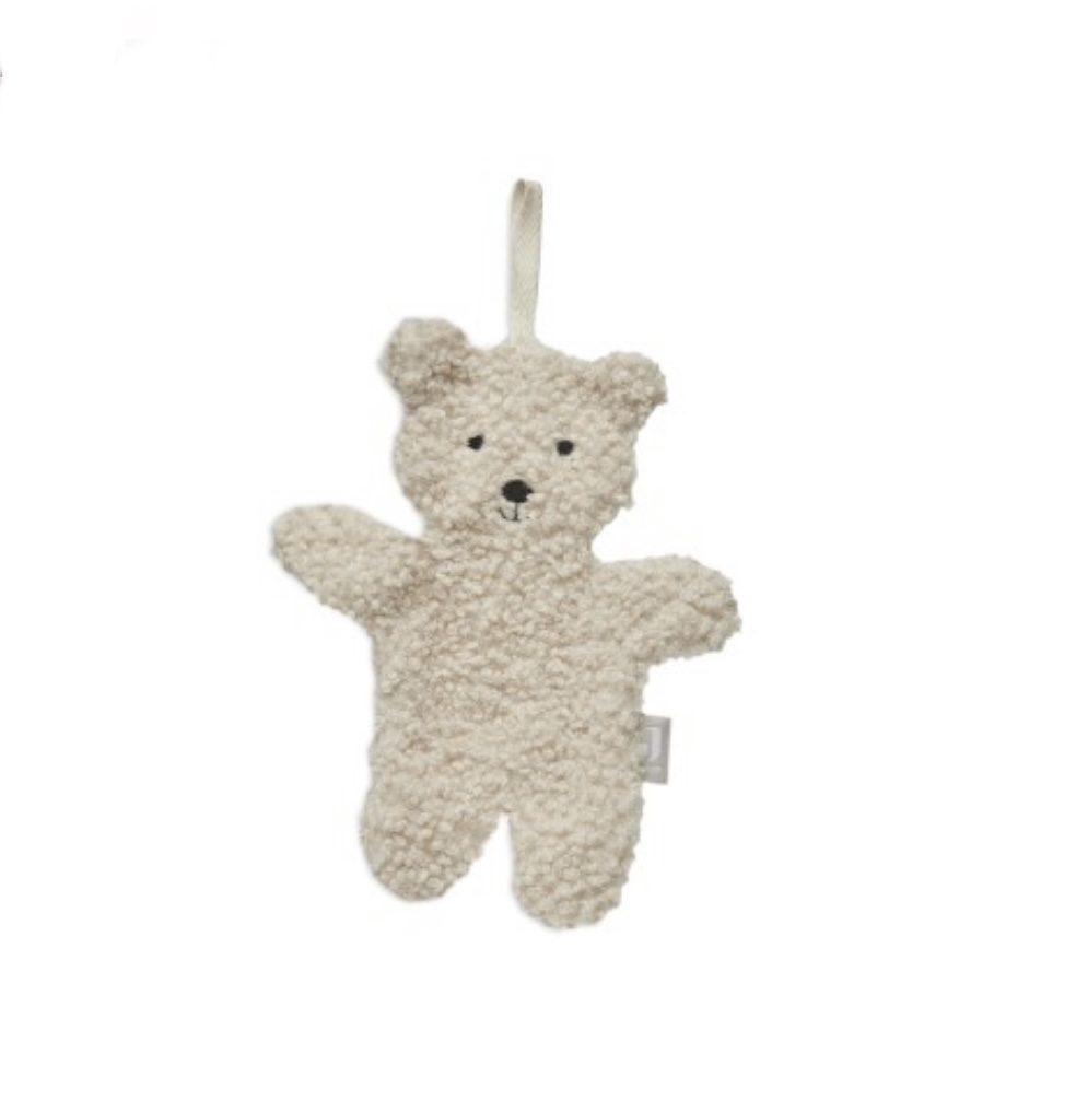 Attache tétine ours écru.