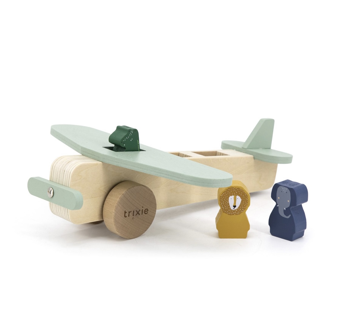 Avion en bois avec animaux. – Image 2