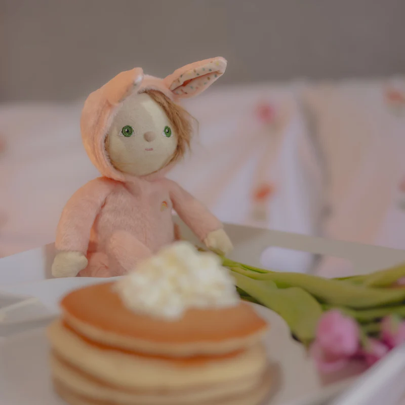 Peluche Olli Ella DINKY DINKUMS Fluffle Family Babbit Bunny (rose). – Image 4