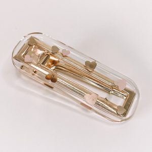 Barrette résine petits coeurs.