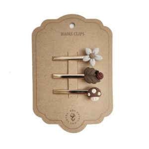 Set de 3 barrettes pour cheveux, modèle forest.