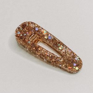 Barrette résine Polka dots gold.