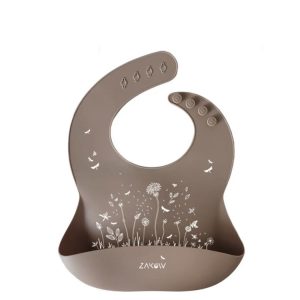 Bavoir « au jardin taupe ».