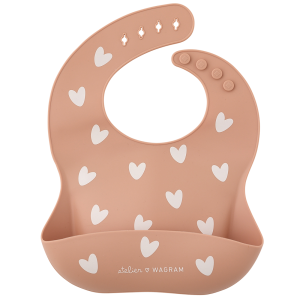 Bavoir silicone coeur latté.