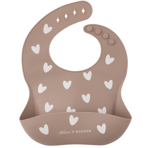 Bavoir silicone coeur mocha.