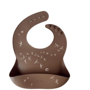 Bavoir « hirondelles noisette ».