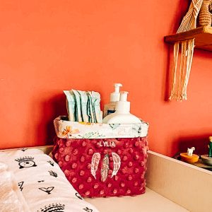 Panier de rangement bébé Personnalisé – Modèle Minkee à pois