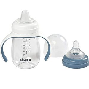 BIBERON D&rsquo;APPRENTISSAGE 2 EN 1 bleu 210 ml.