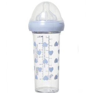 Biberon 210 ml coeurs bleu BONTON. Le Biberon Français.