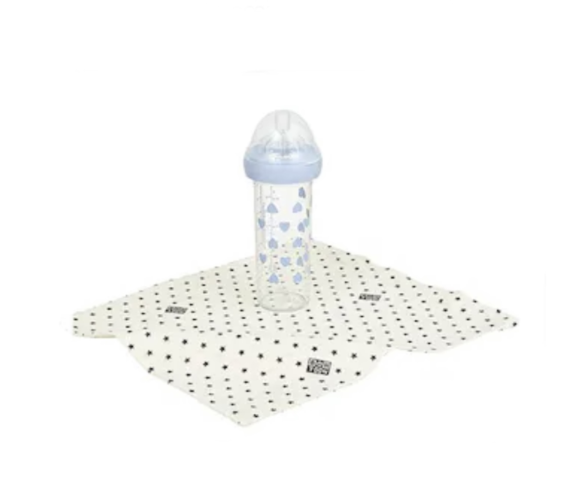 Biberon 210 ml coeurs bleu BONTON. Le Biberon Français. – Image 3