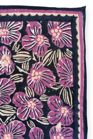 Apaches Collections – Big Foulard Latika « Amaryllis » Navy Cherry. – Image 2