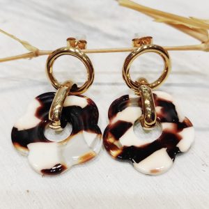 Boucles d’oreilles maxi fleur (léo).