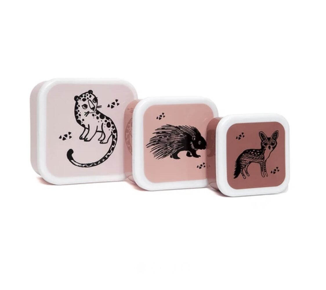 Boîtes à goûter gigognes (animals pink).