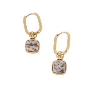 Boucles d’oreilles pierre naturellle Jaspe Paysage.
