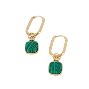 Boucles d’oreilles pierre naturellle Malachite.