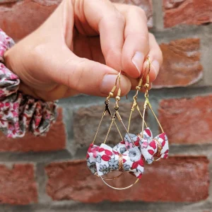 Boucles d&rsquo;oreilles Gouttes dorées coton merveilleux – adulte / enfant