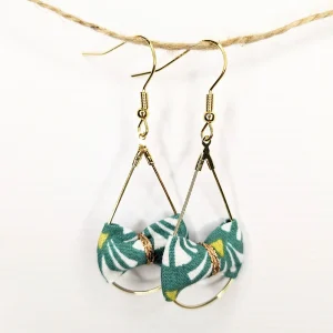 Boucles d&rsquo;oreilles Gouttes dorées coton lumineux – adulte / enfant