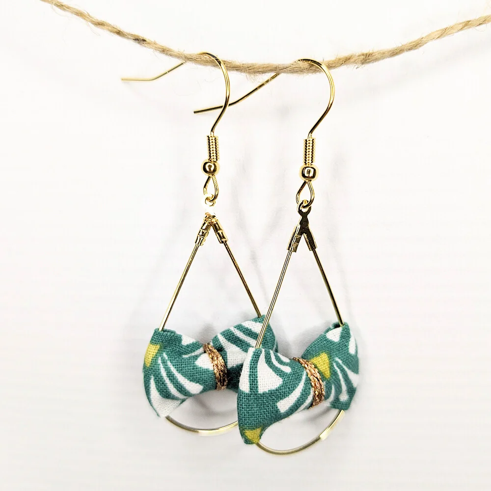 Boucles d’oreilles Gouttes dorées coton lumineux – adulte / enfant