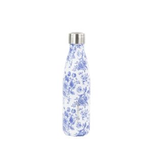 BOUTEILLE ISOTHERME Toile de Jouy 500 ML Bleue.