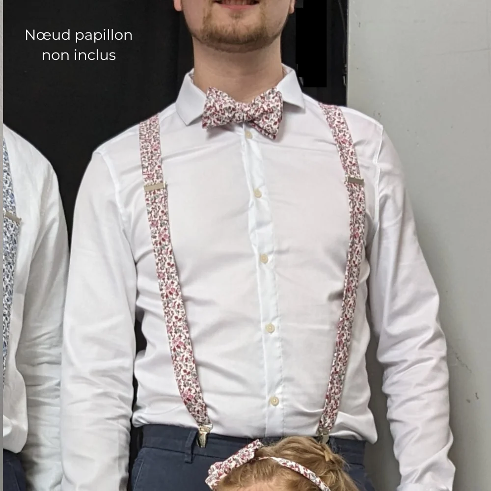 Bretelles adultes coton merveilleux rose / bleu – Image 3