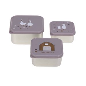 Boîtes à goûter gigognes (inox) – Tiny Farmer, Lilas