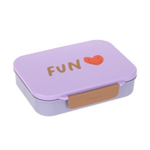 Boîte à goûter bento enfants – Little Gang, Coeur lilas.