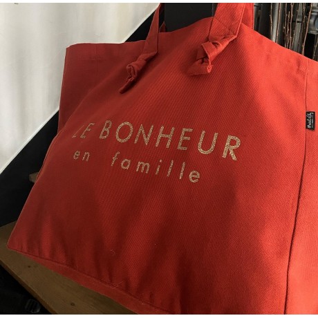 Sac cabas « le bonheur en famille ».