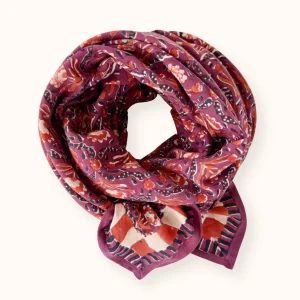 Apaches Collections – Big Foulard Latika « Cactus » Cherry.