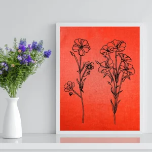 Cadre fleuri personnalisable en lin