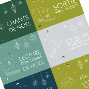 Calendrier de l&rsquo;avent alternatif 32 cartes activités a faire en famille a imprimer