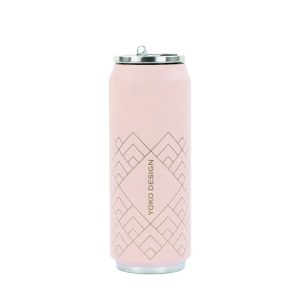 Canette (gourde) isotherme 500ml art deco rose.