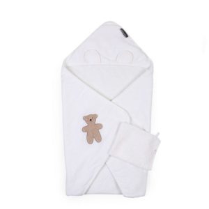 Cape De Bain + Gant – 80×80 Cm – Mousseline / Terry Teddy.